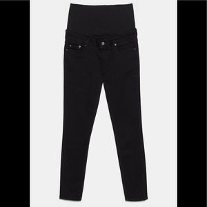 New ZARA Skinny Mommy Maternity Jeans Black Sz M